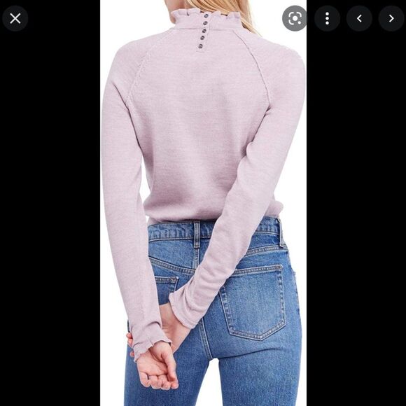 Free People Merino Wool Ruffled Pullover Sweater - Picture 3 of 3